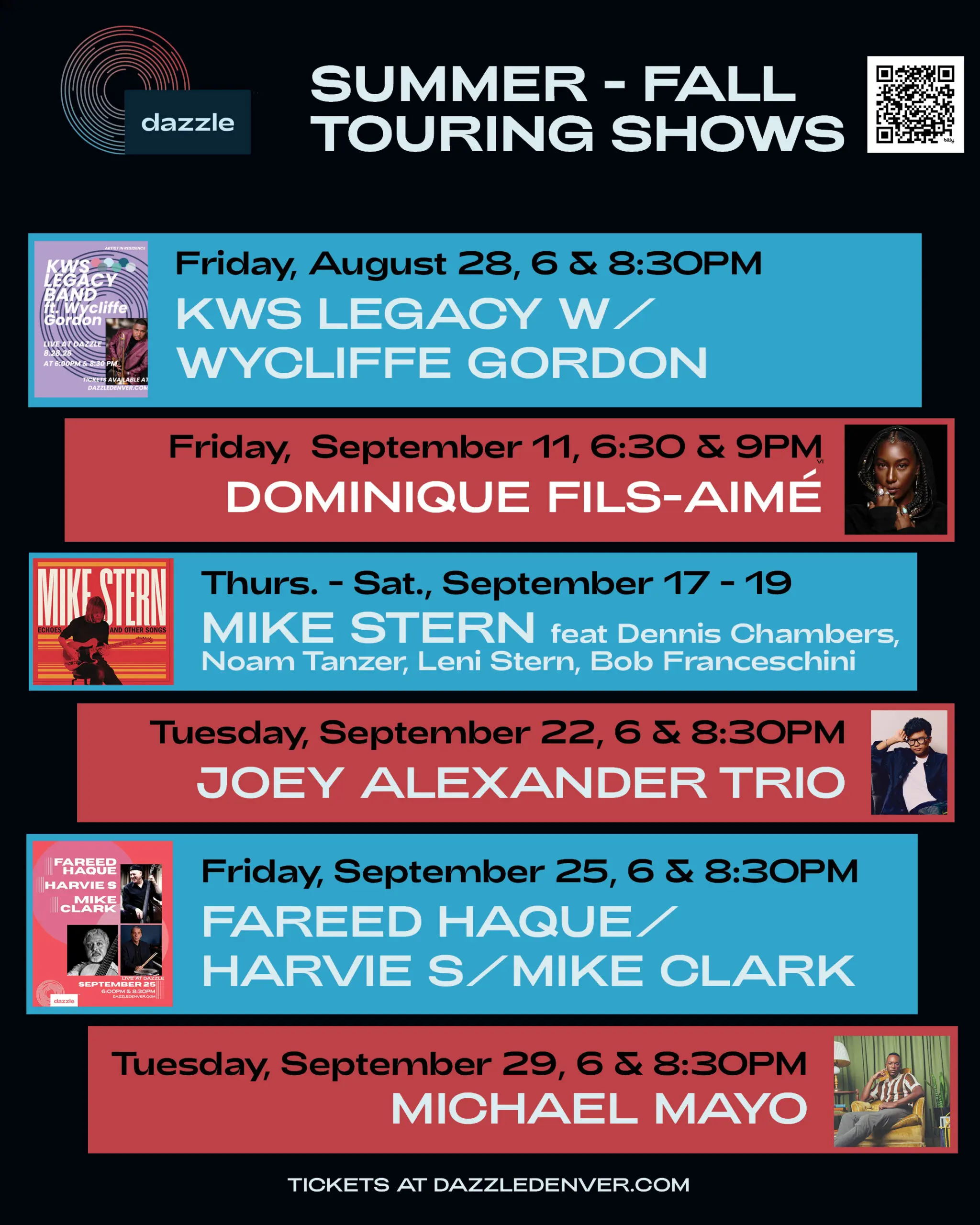 Summer – Fall Touring Shows