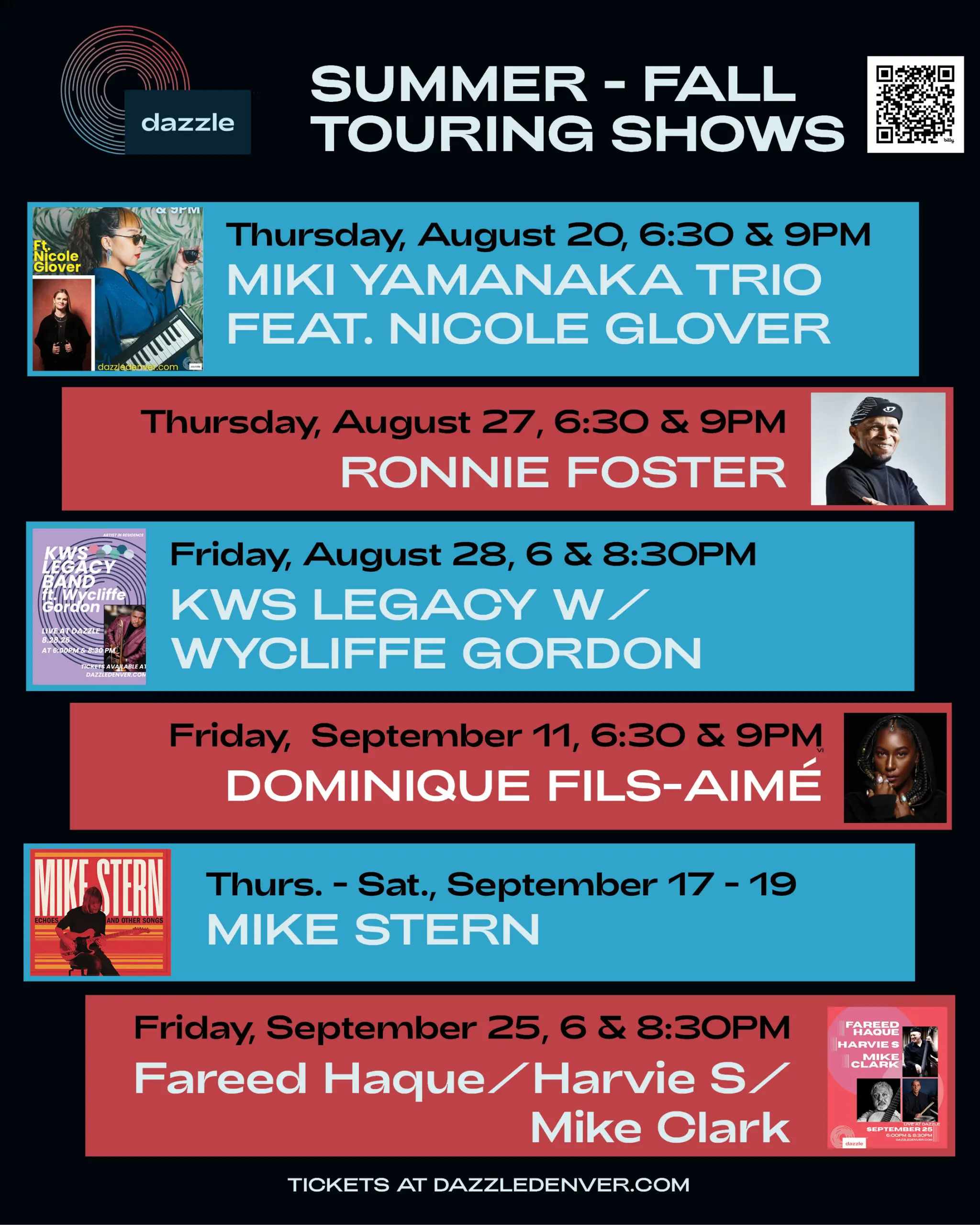 Summer – Fall Touring Shows