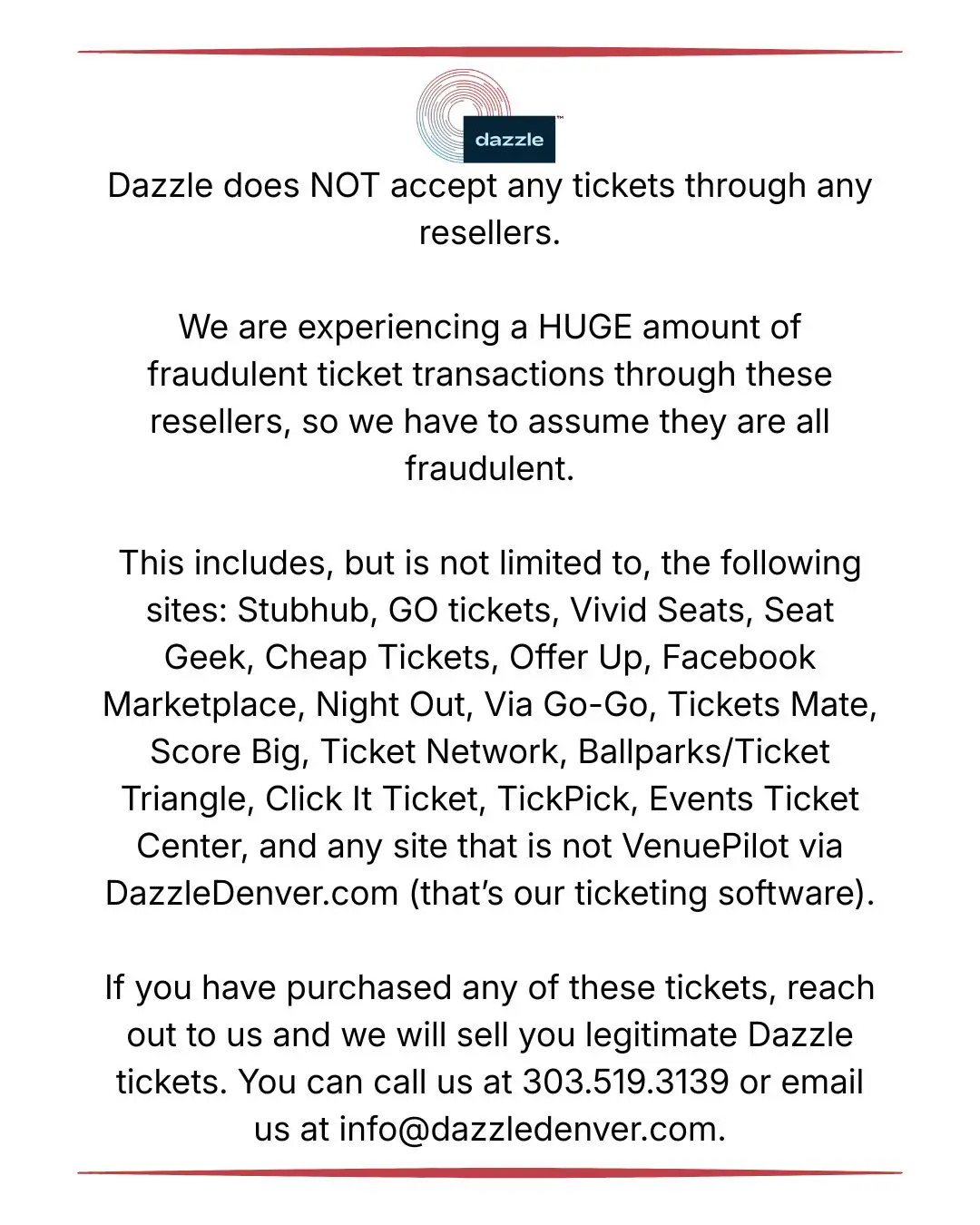 3rd Party Ticket Resellers