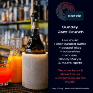 Prosecco in a stone holder, a craft of orange juice, and an Aperol spritz in a tumbler