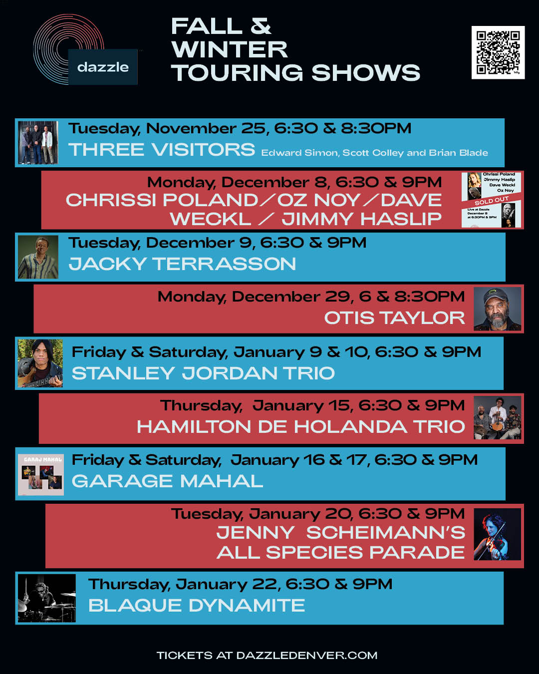 Fall & Winter Touring Shows