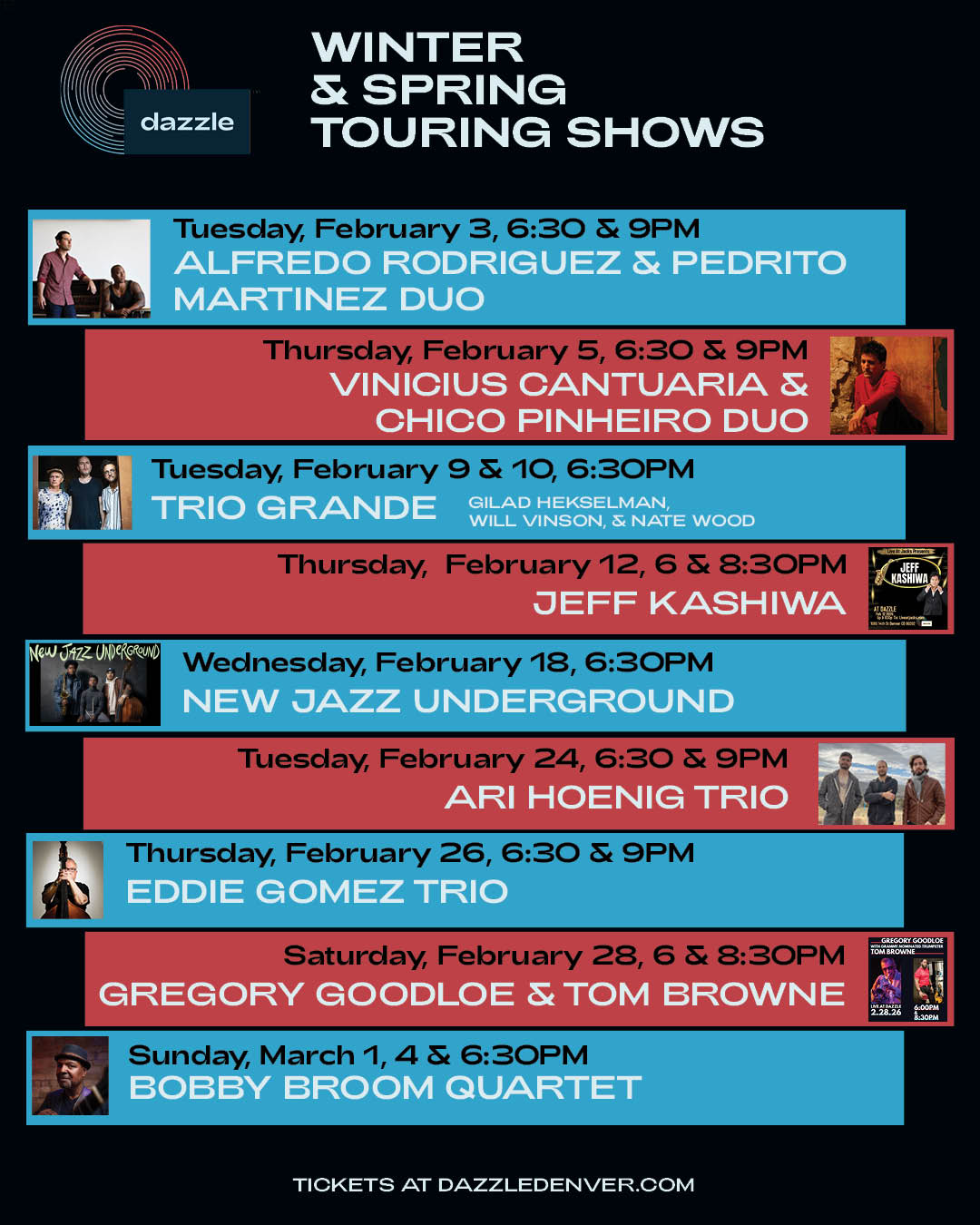 Winter – Spring Touring Shows