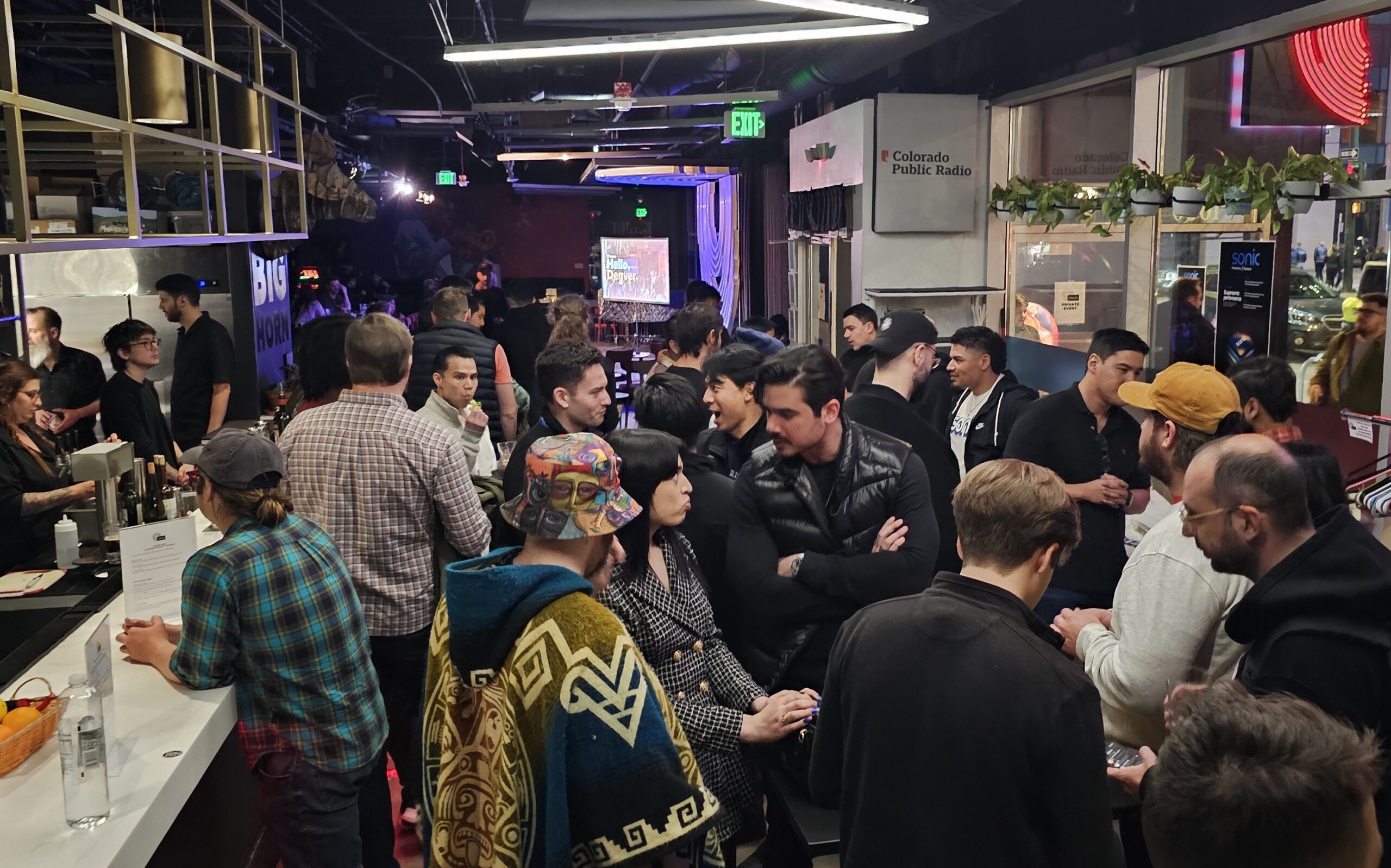 Private Party at Dazzle People in the bar at Dazzle during a private event rental