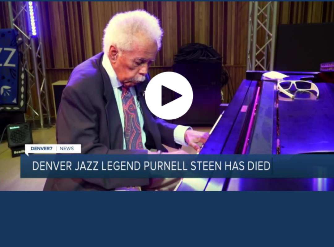 Denver News7 coverage of Purnell Steen. He is playing the piano.